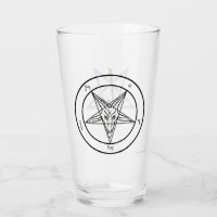 Baphomet och Anton LaVey Sigil Glass