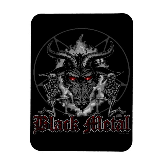 Baphomet Pentagram Black Metall Magnet (Vertikal)