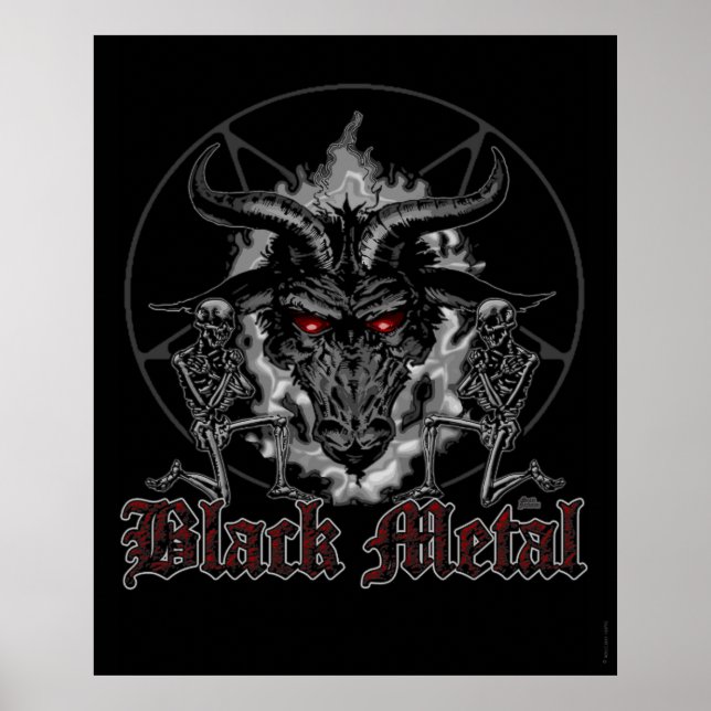 Baphomet Pentagram Black Metall Poster (Framsidan)