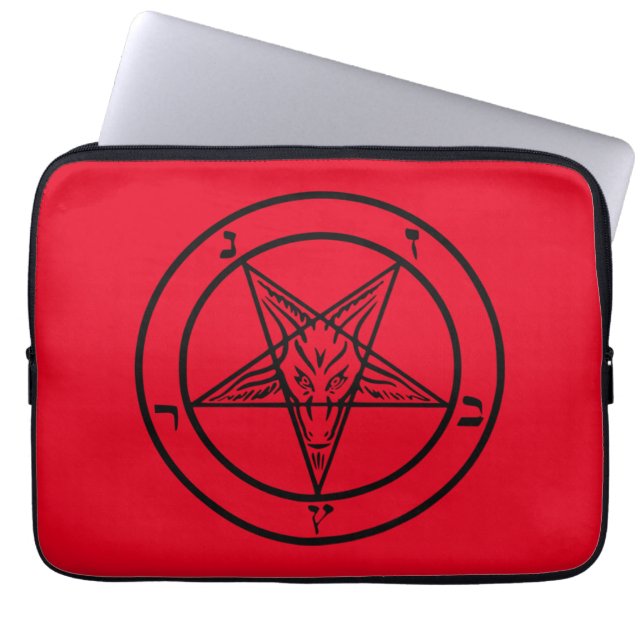 Baphomet Pentagram Laptop sleeve (Framsidan)
