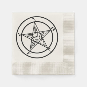 Baphomet Pentagram Satanic Coded Cocktail Napkin Pappersservett