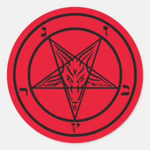 Baphomet Pentagram Satanic Sticker Runt Klistermärke