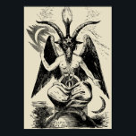 Baphomet Poster<br><div class="desc">Baphomet - svart utskrift/grå vit bakgrund. Repro-Version av Bela Manson. Ursprunglig av Éliphas Lévi,  19. århundrade.</div>