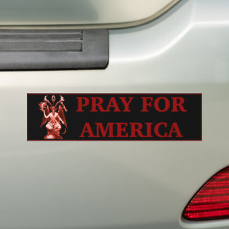 Baphomet Pray for America Bildekal