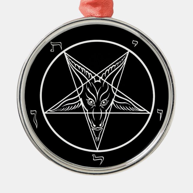Baphomet prydnad som är deluxe julgransprydnad metall (Framsidan)