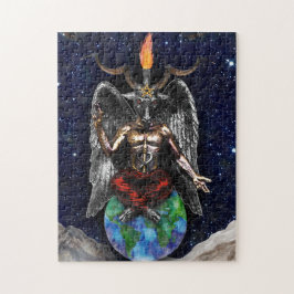 Baphomet Sabbatik Goat Black Night Earth Pussel