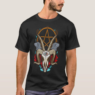 Baphomet Satanic Goat Ram Head Lucifer Öga Hallowe T Shirt