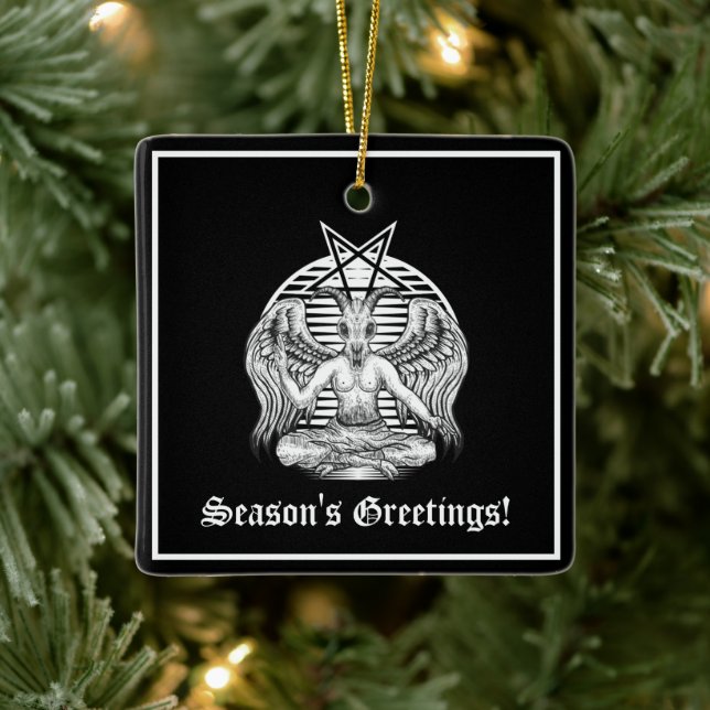 Baphomet Satanic Julgransprydnad Keramik (Träd)