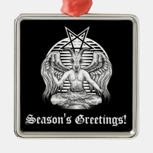 Baphomet Satanic Julgransprydnad Metall