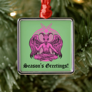 Baphomet Satanic Julgransprydnad Metall
