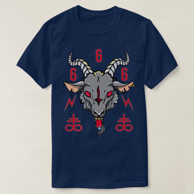 Baphomet Satanic Pentagram Ateist Satanism Occult T Shirt (Design framsida)