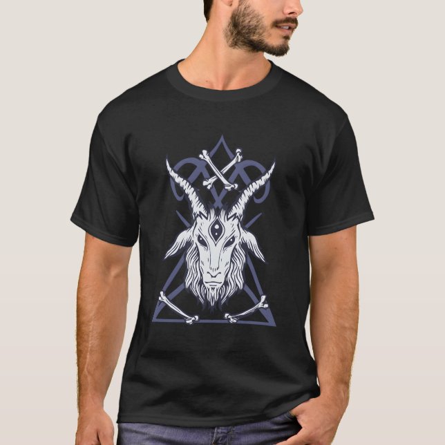 Baphomet Satanic T Shirt (Framsida)