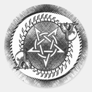 Baphomet sigil rund dekal runt klistermärke