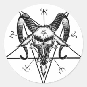 Baphomet Sticker Runt Klistermärke