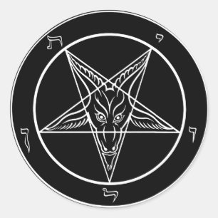 Baphomet Stickers Runt Klistermärke