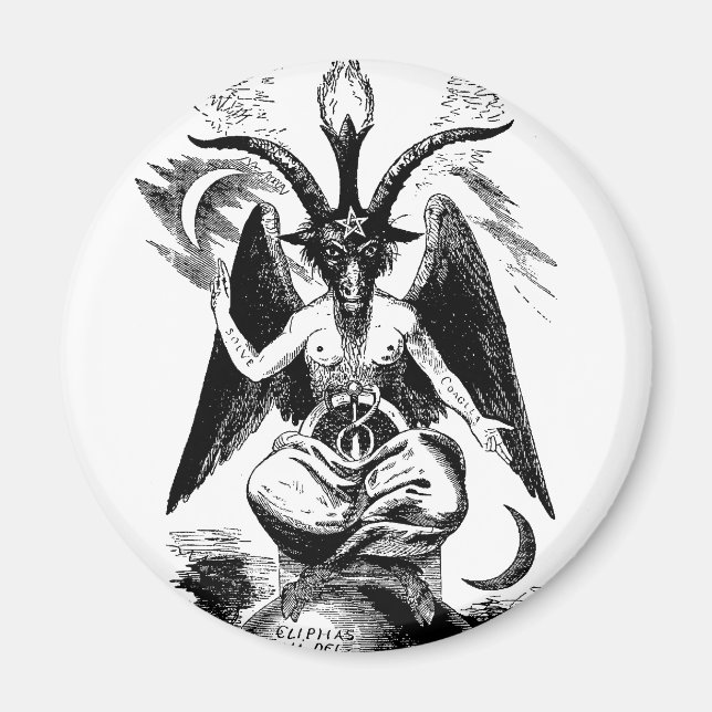 Baphomet (svart) magnet (Framsidan)