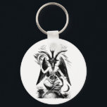 Baphomet (svart) nyckelring<br><div class="desc">Baphomet är en tänkt pagan gudom, som återupplivades på 1800-talet som Satanismens figur. Proven Alojal dikt, som var en korrupt "Muhammad", framträdde för första gången på ett sent 1200-tal som en korruption, men senare framstod den som en term för en pagan idol i provutskrifter av inkvisitionen av Knight-mallen på 1300-talet...</div>