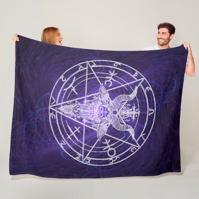 Baphomet tänder den utan laga kraft energisvarten fleecefilt (På plats)