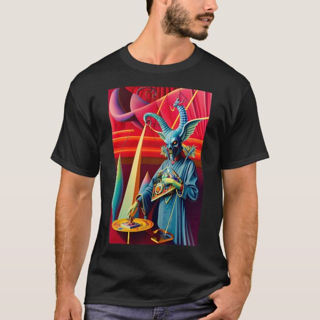 Baphomet tar Bait Fantasy T Shirt (Framsida)