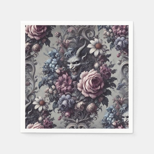 Baphomets Bouquet - den gotiska Blommigten Pappersservett (Framsidan)