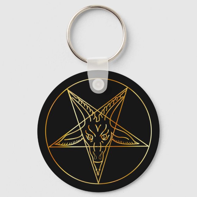 Baphomets gyllene sigil nyckelring (Framsida)