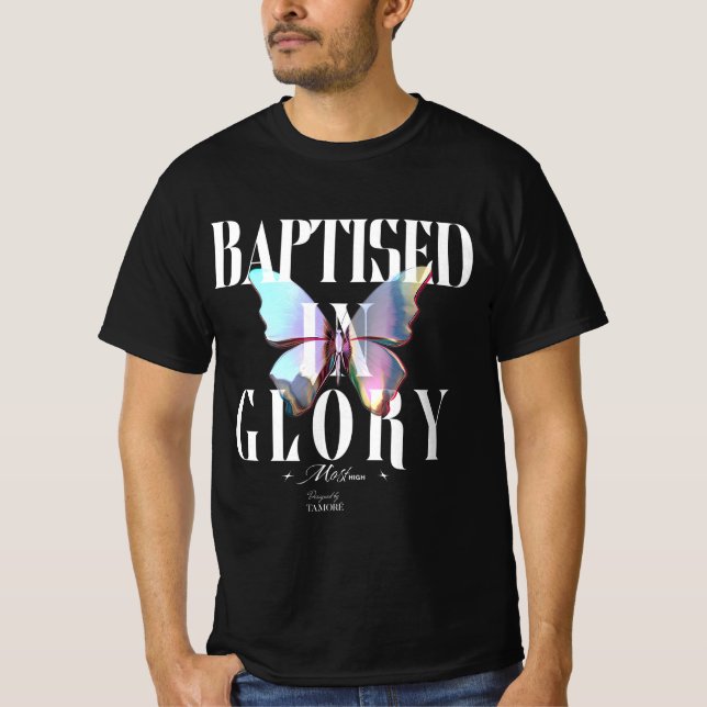 Baptised In Glory Men's  T Shirt (Framsida)