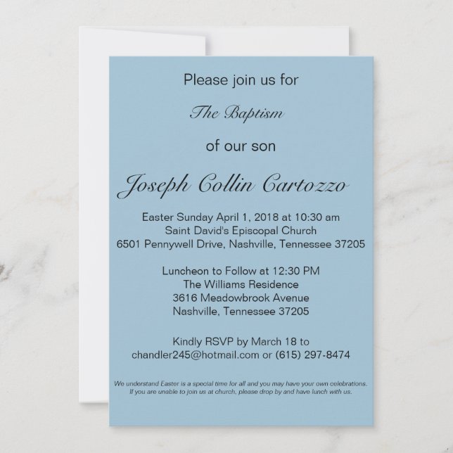 Baptisim inbjudan (Framsida)