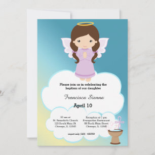 Baptism Angel Girl Inbjudningar