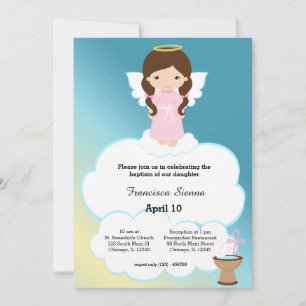 Baptism Angel Girl Inbjudningar
