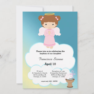 Baptism Angel Girl Inbjudningar