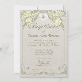 Baptism | Angel Monogram Inbjudningar