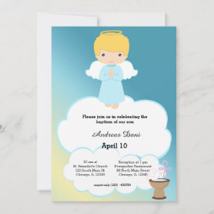Baptism Angel-pojke Inbjudningar