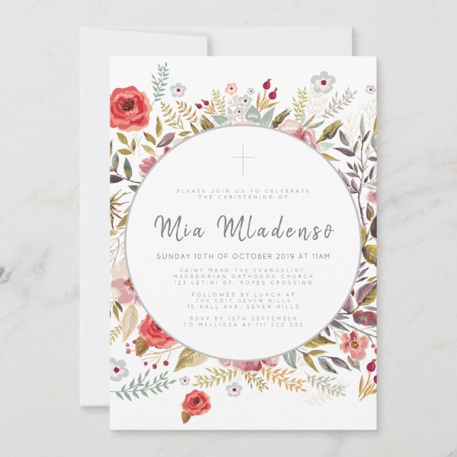 Baptism-annonsering i baby inbjudningar (Framsida)