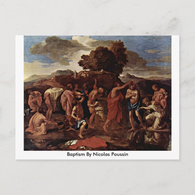 Baptism av Nicolas Poussin Vykort (Framsida)