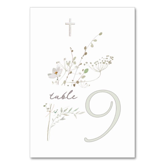 Baptism av ömtåliga vilda blommor bordsnummer (Framsidan)