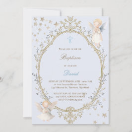Baptism baby boy Invitation Inbjudningar