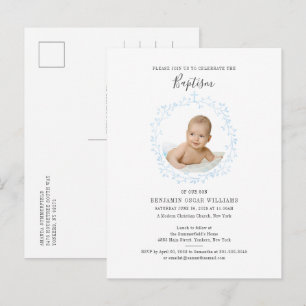 Baptism Baby Photo Christian Religiösa Händelse Inbjudan Vykort