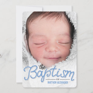 Baptism - Baptismskydd - Blått Inbjudningar