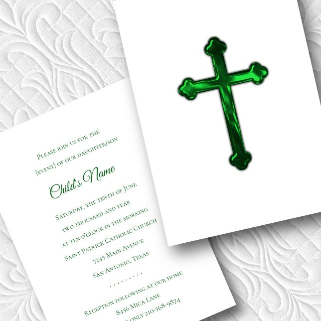 Baptism Bekräftelse 1:a kommunfullmäktige Grönt Ko Inbjudningar (Skapare uppladdad)