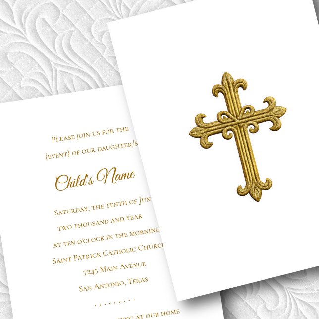 Baptism Bekräftelse 1:a kommunfullmäktige Guld Kor Inbjudningar (Skapare uppladdad)