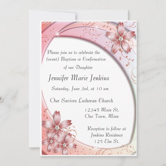 Baptism, bekräftelse av inbjudan till Firande (Framsida)