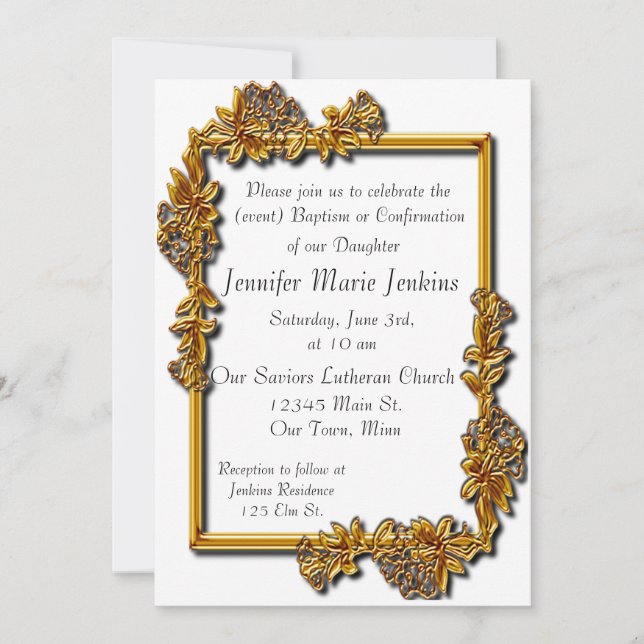 Baptism, bekräftelse av inbjudan till Firande (Framsida)