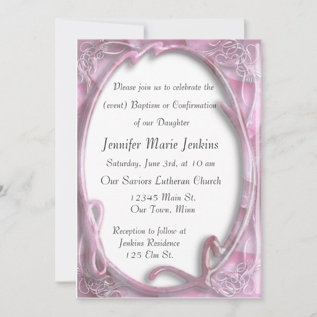 Baptism, bekräftelse av inbjudan till Firande (Framsida)