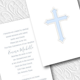 Baptism Bekräftelse från kommunen Kor Blue Inbjudningar