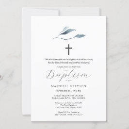 Baptism Bjuka blå botaniker Inbjudningar