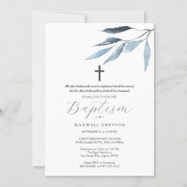 Baptism Bjuka blå botaniker Inbjudningar