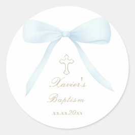 Baptism, blå båge runt klistermärke