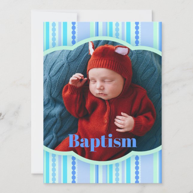 Baptism - blått kort för fotomeddelande (Framsida)