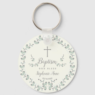 Baptism Blått och Grönt Löv andedräkt Nyckelring
