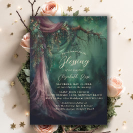 Baptism Blessing Enchanted Garden Fairytale Draped Inbjudningar